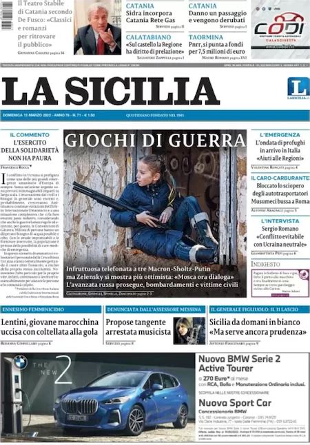 Le Prime Pagine Di Domenica 13 Marzo 2022 Il Post