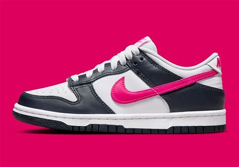 The Nike Dunk Low Composes A Dark Obsidian And Fierce Pink Contrast ...