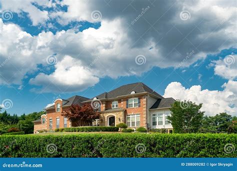 Large Country Brick House with Landscaping Editorial Photography ...