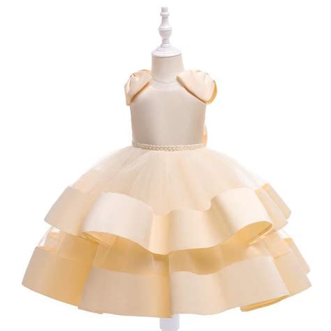 Enfant Fille Dentelle Fleur Tutu Robe Sans Manches Volants Pageant Robe