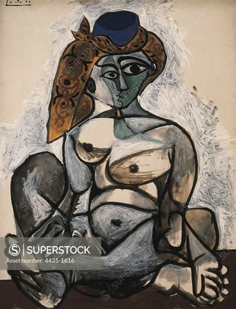 Picasso Pablo 1881 1973 Naked Woman With Black Bonnet 1955 Cubism