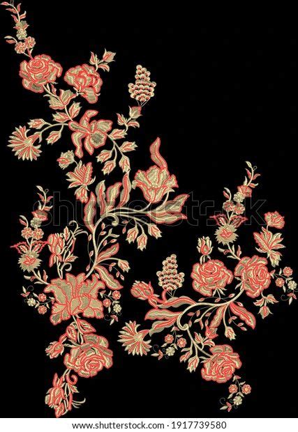 Ethnic Floral Mughal Floral Design: ilustrações stock 1917739580 ...