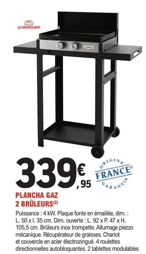 Promo Plancha Gaz 2 Brûleurs chez E Leclerc Brico iCatalogue fr