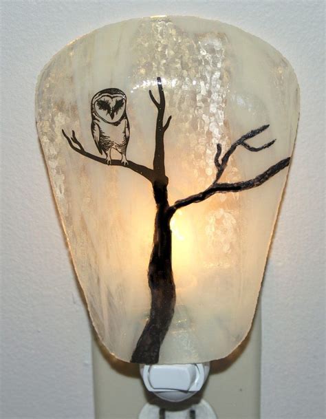 Fused Glass Owl Night Light Etsy Owl Night Light Night Light Night Light Bulbs