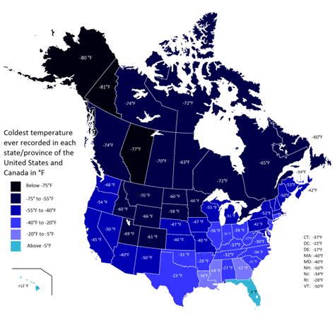 Coldest Temperatures Ever Recorded In The Maps On The Web