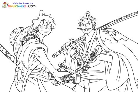 Zoro Roronoa Luffy Sanji Zorro Colorir Mewarnai Coloriage Espadas