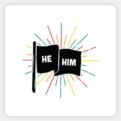 He/Him Pronouns Retro Flag - He Him - Sticker | TeePublic