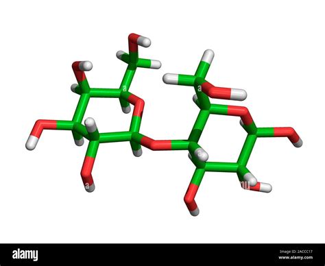 Lactose. Computer-generated molecular model of lactose. Lactose is ...