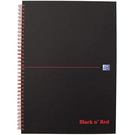 Oxford Black n Red 400047653 Cahier à spirales A4 140 pages Noir