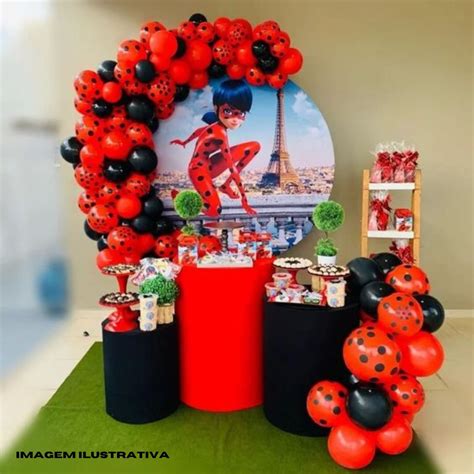 Kit Festa Da Ladybug - Kit Decoração Festa Ladybug: 115 Balões Bexigas Lady Bug + Fita Arco ...