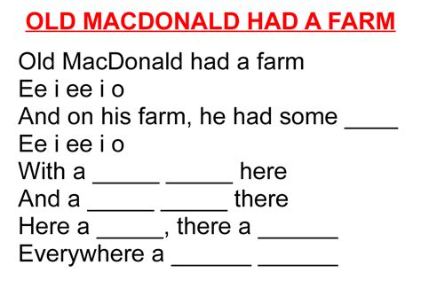 OLD Macdonald HAD A FARM - OLD MACDONALD HAD A FARM Old MacDonald had a ...