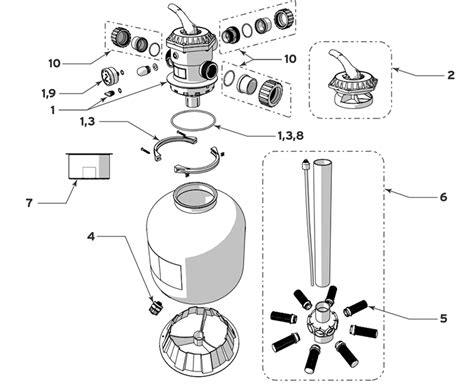 Jandy SFTM Top Mount Pool Sand Filter Parts