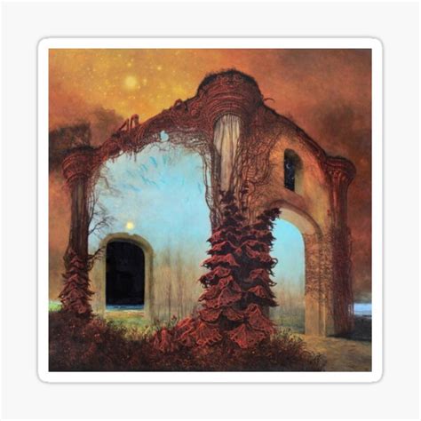 Beksinski Untitled AA78 Painting By Zdzislaw Beksinski Sticker By