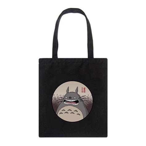 Cheap Fat Totoro Cute Print Reusable Shopping Bag Women Tote Bags