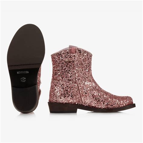 Monnalisa - Girls Pink Glitter Cowboy Boots | Childrensalon Outlet