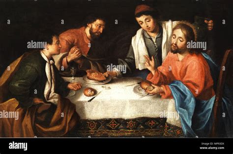 Deutsch Emmaus Christus Beim Brotbrechen Öl Auf Leinwand 48 X 79 Cm English Emmaus