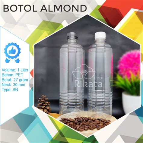 Paket Pcs Botol Almond Liter Botol Plastik Ml Botol Pet