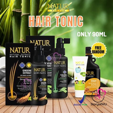 Jual NATUR Natural Hair Tonic Ginseng Aloe Vera Extract 50ml 90ml