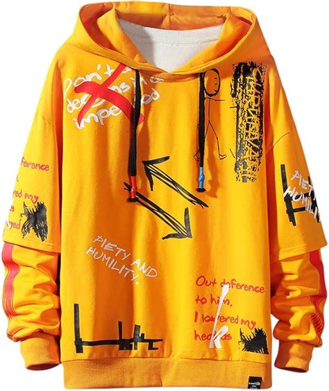 Sudadera Con Capucha Para Hombre Diseño De Graffiti Con Estampado De