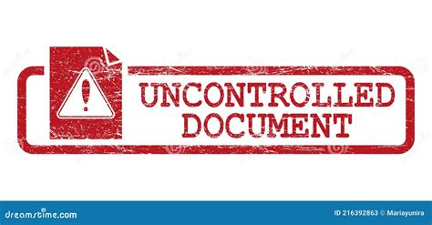 Controlled Document Text Stamp With Red Ink. Vector Illustration ...