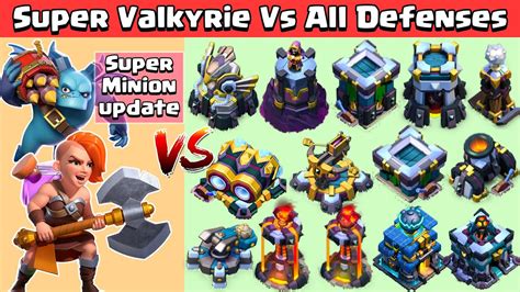 Super Valkyrie Vs All Defenses Clash Of Clans Autumn Update 2020