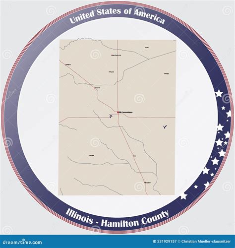 Mapa Del Condado De Hamilton En Illinois Ilustraci N Del Vector