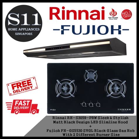 Rinnai Rh S Pbw Sleek Stylish Matt Black Design Led Slimline Hood