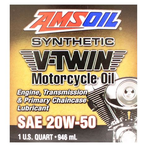 Amsoil 20W 50 20W50 Synthetic V Twin Motorcycle Oil MCV 1 US Quart 0