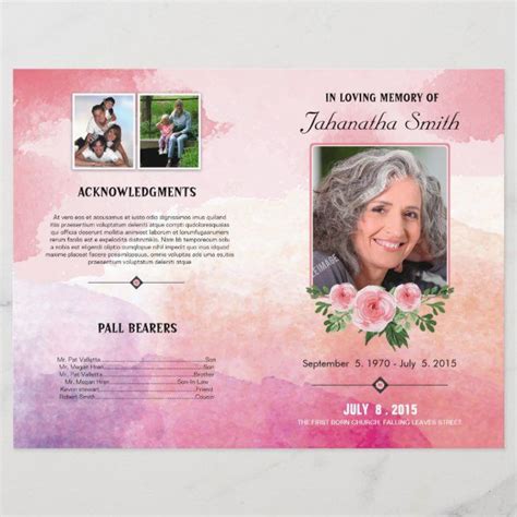 Elegant Funeral Program Template Zazzle Funeral Program Template Funeral Programs Funeral