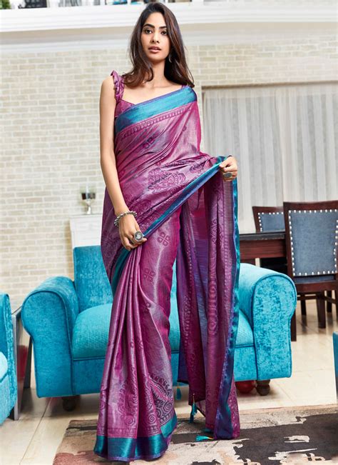 Multi Colour Abstract Print Printed Saree Buy Online