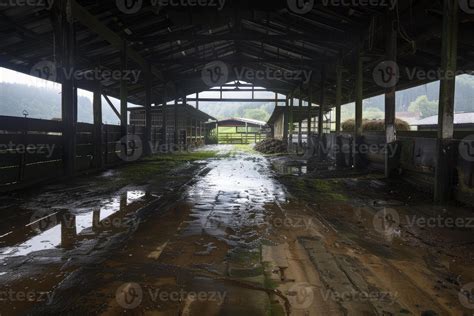 Abandoned farm barn interior with natural light 47339489 Stock Photo at ...