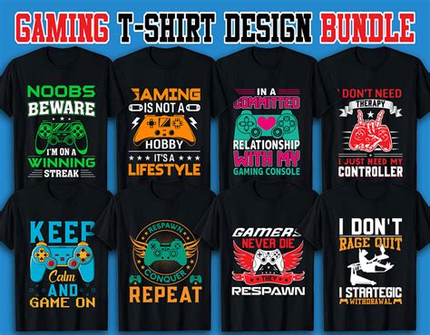 Gaming T Shirt Design Bundle By Md Tazbid Ahmed On Dribbble