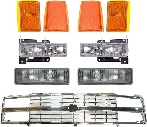 Amazon Headlight Parking Light Lamp Chrome Grill Front Kit Piece