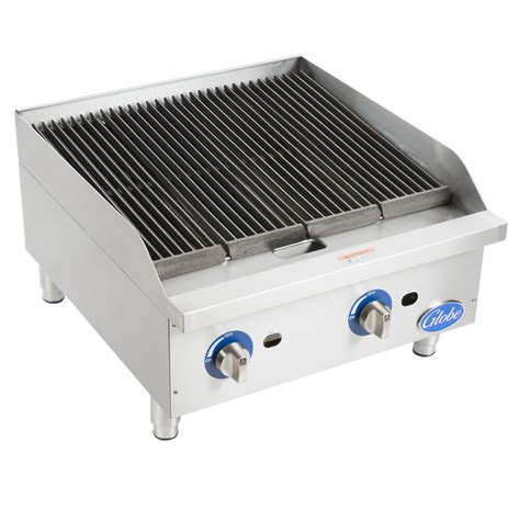 Globe GCB24G CR 24 Gas Charbroiler With Cast Iron Radiants 80 000 BTU