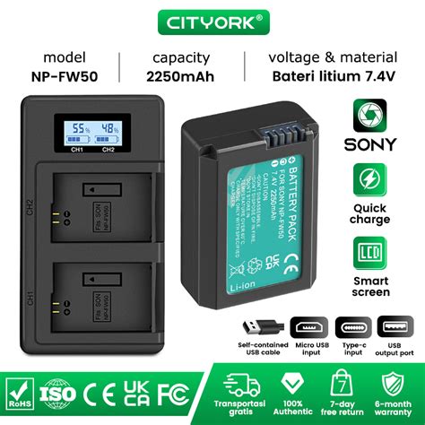 Cityork NP FW50 NPFW50 NP FW50 Battery LCD Dual Charger For Sony Alpha