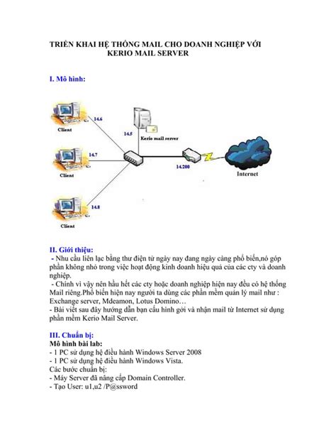 Triển khai hệ thống mail cho doanh nghiệp với KERIO MAIL SERVER PDF