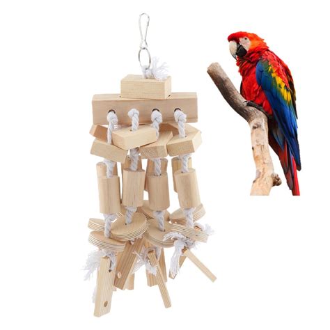 K P Billigt Online Bird Parrot Chew Toys Wood Blocks Toy For Medium