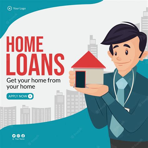 Premium Vector Banner Design Of Home Loans Cartoon Style Template