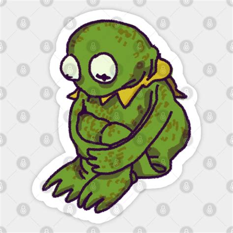 sad slumped kermit the frog / the muppets meme - Muppets - Sticker | TeePublic