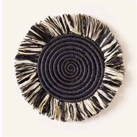 Natural Or Black Raffia Coaster Set 4 Valerie Fitch Design