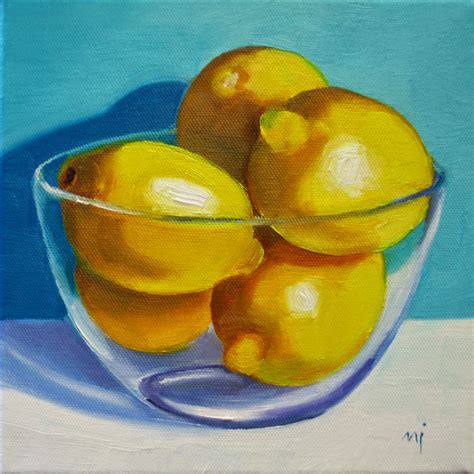 Nel's Everyday Painting: Lemons in Glass Bowl - SOLD