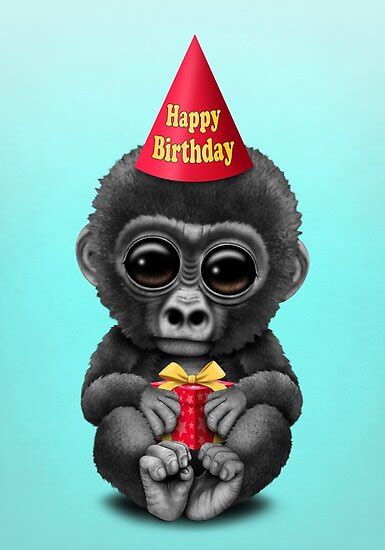 "Cute Happy Birthday Baby Gorilla " Poster by JeffBartels | Redbubble