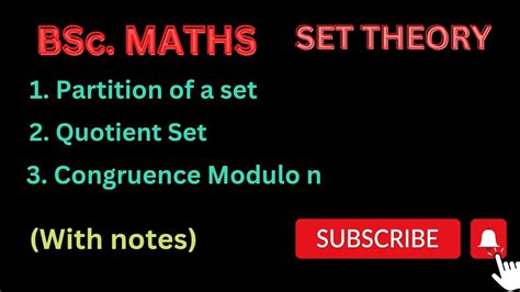 Partition Of Set Quotient Set And Congruence Modulo N YouTube