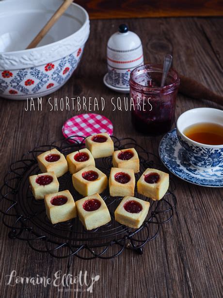 Jam Shortbread Squares Cookies Not Quite Nigella