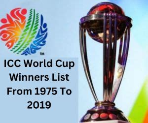 Cricket World Cup Winners List » World All Stories