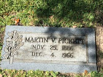 Martin Vernon Pickett M Morial Find A Grave