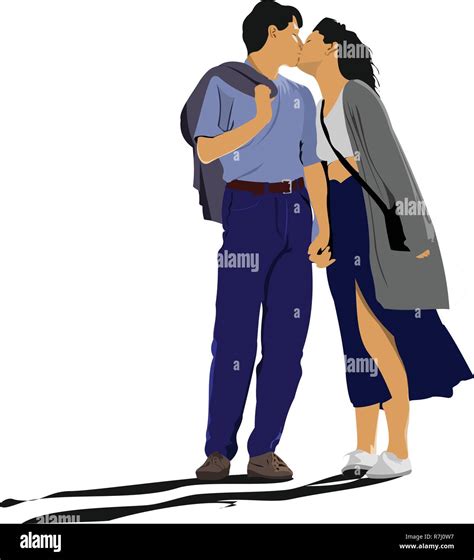 Kissing Couple Vector Illustration Stock Vector Image And Art Alamy