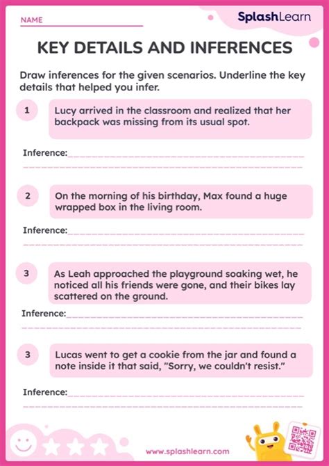 Key Details And Inferences Worksheet