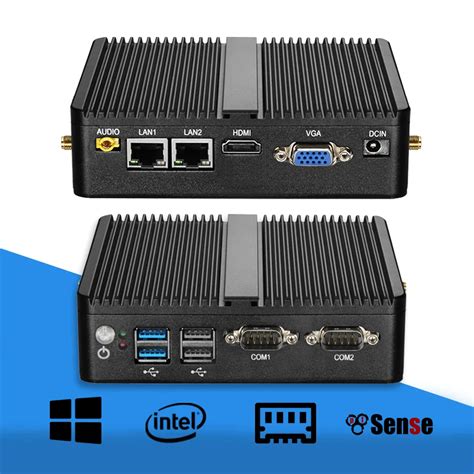 Mini PC Celeron J1900 Quad Core Windows 10 Dual LAN 2 Fanless Mini