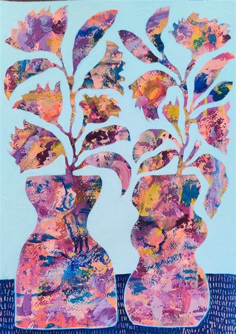 Flowers in curvy vases Painting by Ketki Fadnis | Saatchi Art